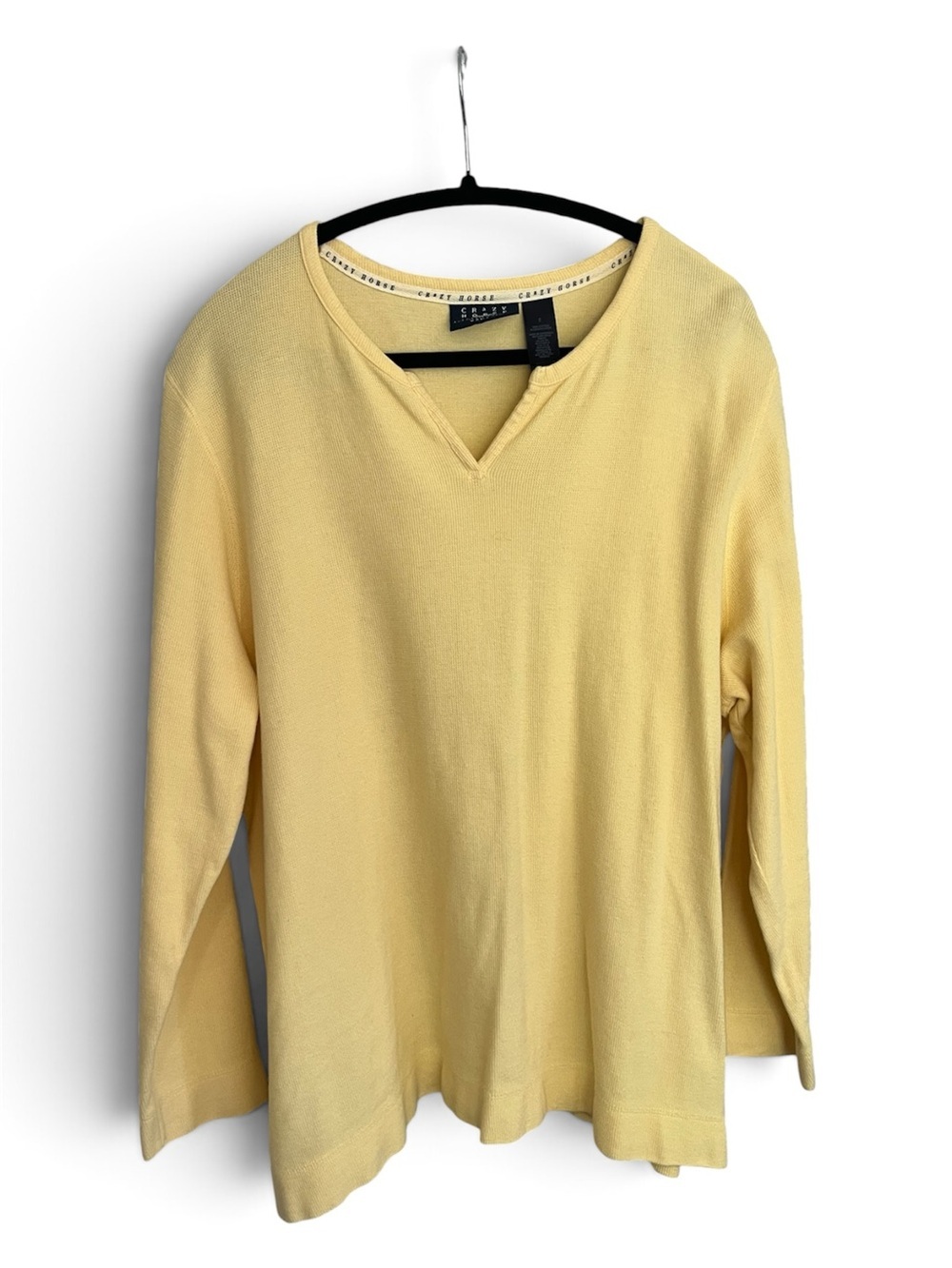 Liz Claiborne Crazy Horse butter Yellow Knit Top butter mom minimalist
